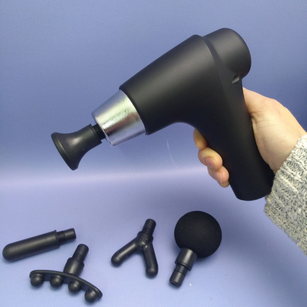 Массажер мышечный с ускорителем G-22 (5 насадок, 6 скоростей, зарядка TYPE-C) / Массажный перкуссионный ударный пистолет